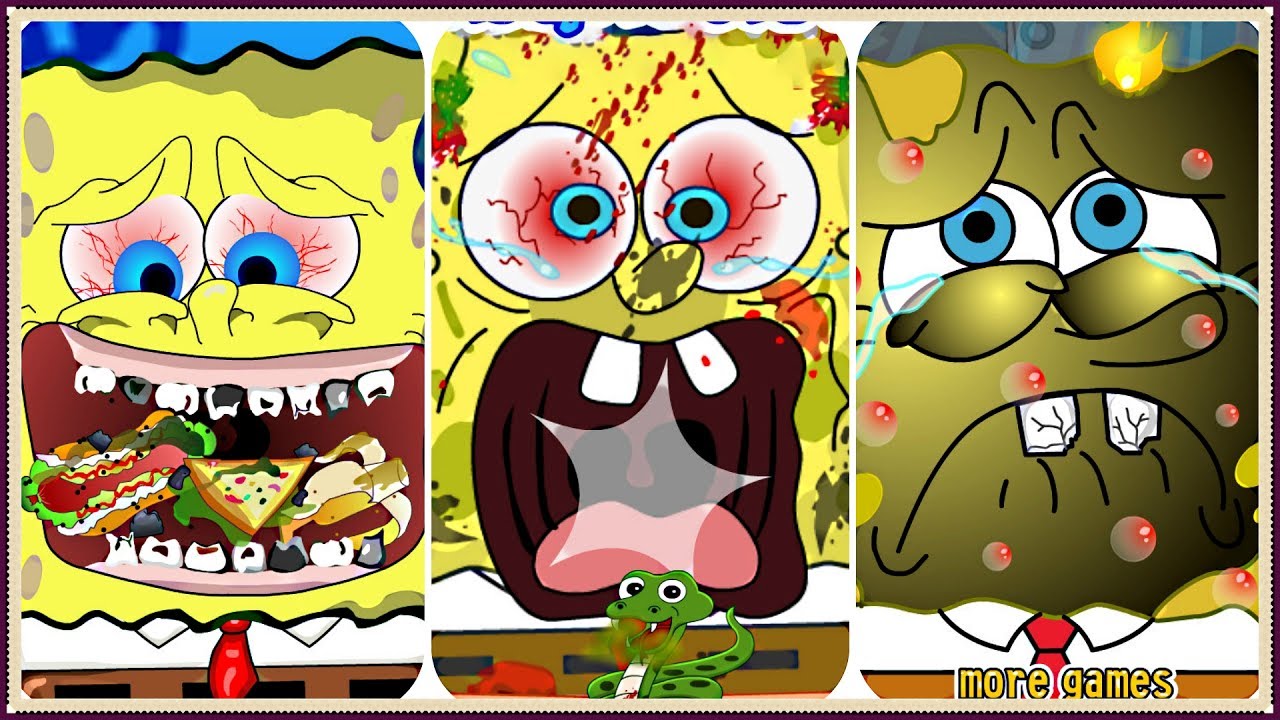 SpongeBob SquarePants Brain Surgery And Health Problems – Doctor Games Compilation